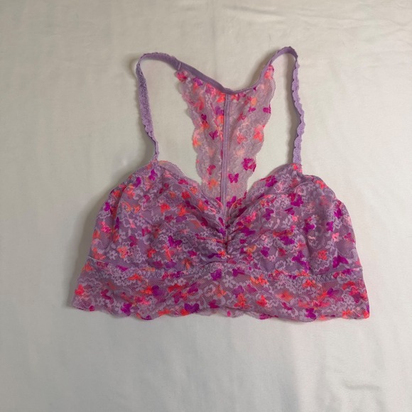 PINK Victoria's Secret Other - Victorias Secret PINK Purple Butterfly Lace Racerback Bralette Medium
